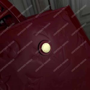 LV Montaigne MM Tote Bag Monogram Vernis Red - Image 6