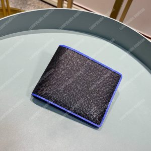 LV Multiple Wallet Taiga Leather Blue Trim - Image 3