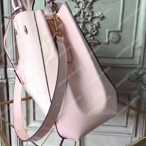 LV Montaigne MM Tote Bag Monogram Vernis Rose Ballerine - Image 6