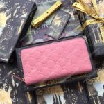 Gucci Signature Zip Around Leather Wallet Pink