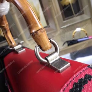 Gucci Lilith Leather Top Handle Bag Red - Image 6