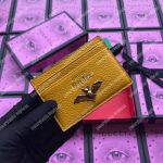 Gucci Garden Leather Card Case Yellow with Bat