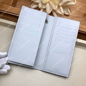 LV Brazza Wallet K45 Taiga Monogram Blanc - Image 4