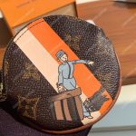 LV Round Coin Purse Monogram Orange White