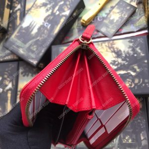 Gucci GG Marmont Zip Around Wallet Chevron Red - Image 8
