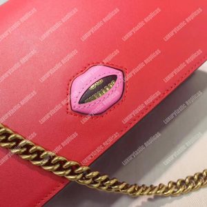 Gucci GG Marmont Leather Shoulder Bag Hearts Red - Image 5