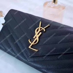 Saint Laurent Monogram Large Flap Wallet Black De Poudre - Image 8
