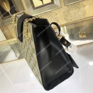 Gucci Padlock Small GG Bees Shoulder Bag Black - Image 7