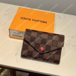 LV Victorine Wallet Damier Ebene Cerise Red