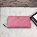 Gucci GG Leather Zip Around Wallet Pink