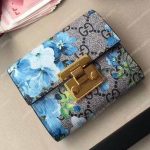 Gucci GG Blooms Supreme Padlock Wallet Blue