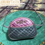 Gucci Laminated Leather Mini Bag Pink And Blue