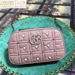Gucci GG Marmont Small Matelassé Shoulder Bag With Pearls Magnolia