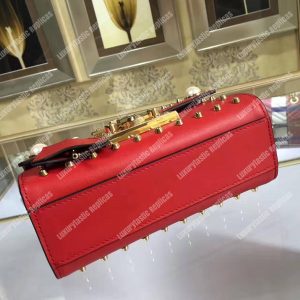 Gucci Padlock Shoulder Bag Red With Pearls - Image 6