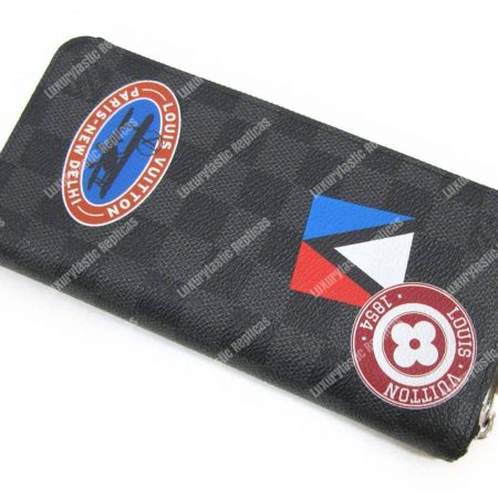 LV League Zippy Long Wallet Vertical Damier Graphite 2017 - Image 6