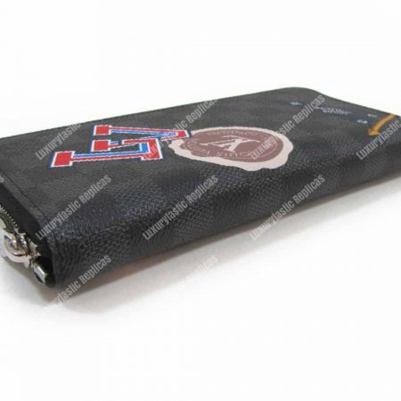 LV League Zippy Long Wallet Vertical Damier Graphite 2017 - Image 7