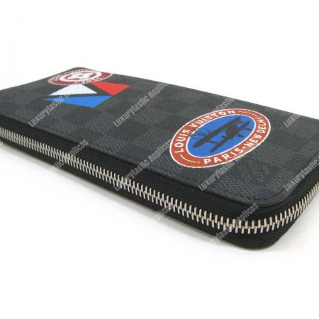 LV League Zippy Long Wallet Vertical Damier Graphite 2017 - Image 8