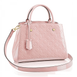 LV Montaigne BB Tote Bag Monogram Vernis Rose Ballerine