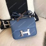Hermes Constance 18 Bag Epsom Blue Agate Swift Gris Moutte Palladium Hardware