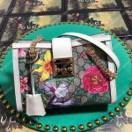 Gucci Padlock Small Shoulder Bag White Flora