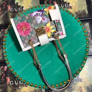 Gucci Padlock Small Shoulder Bag White Flora - Image 3