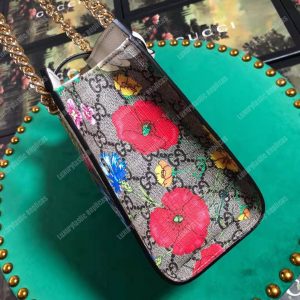 Gucci Padlock Small Shoulder Bag White Flora - Image 4