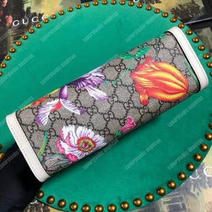 Gucci Padlock Small Shoulder Bag White Flora - Image 5