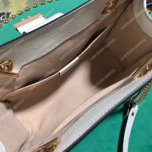Gucci Padlock Small Shoulder Bag White Flora - Image 6