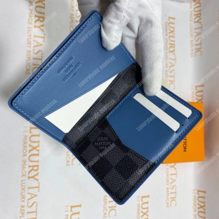 LV Pocket Organizer Damier Graphite Canvas Blue - Image 17