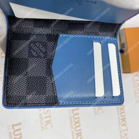 LV Pocket Organizer Damier Graphite Canvas Blue - Image 19