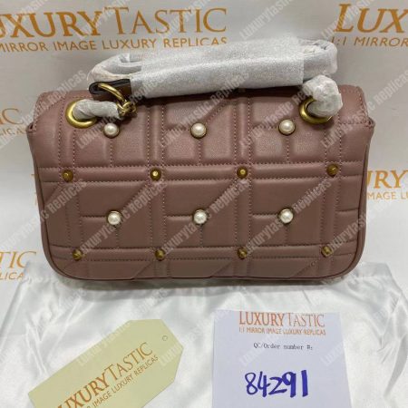 Gucci GG Marmont Small Matelassé Shoulder Bag With Pearls Dusty Pink - Image 8