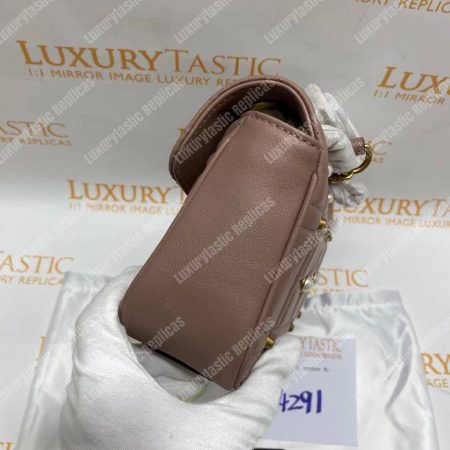 Gucci GG Marmont Small Matelassé Shoulder Bag With Pearls Dusty Pink - Image 9