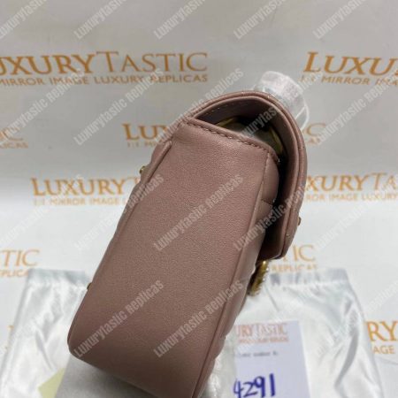 Gucci GG Marmont Small Matelassé Shoulder Bag With Pearls Dusty Pink - Image 10