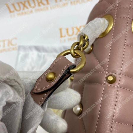Gucci GG Marmont Small Matelassé Shoulder Bag With Pearls Dusty Pink - Image 13