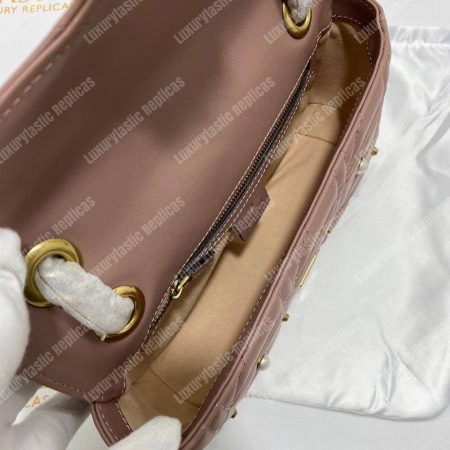 Gucci GG Marmont Small Matelassé Shoulder Bag With Pearls Dusty Pink - Image 15