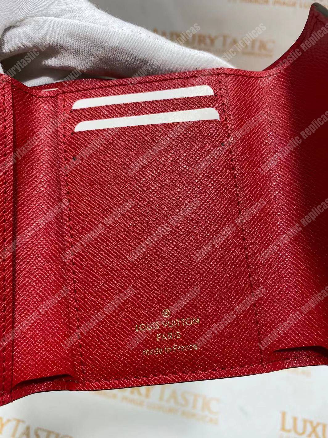  Louis Vuitton Damier Ebene Canvas Victorine Cartera N41659 Rojo,  Rojo - : Ropa, Zapatos y Joyería