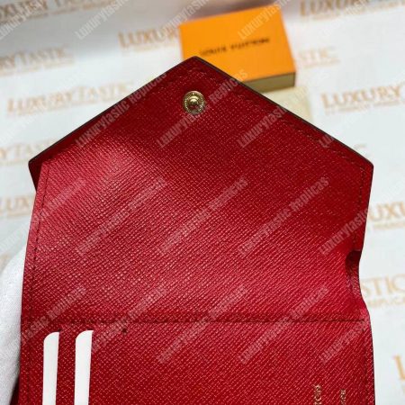 LV Victorine Wallet Damier Ebene Cerise Red - Image 22