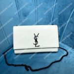 Saint Laurent Kate Small In Grain De Poudre Embossed Leather White