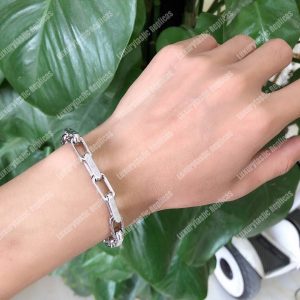 LV Monogram Chain Bracelet Silver - Image 9