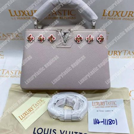 LV Capucines BB Taurillon Leather Rose Ballerine - Image 18