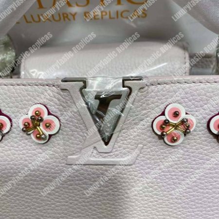 LV Capucines BB Taurillon Leather Rose Ballerine - Image 19