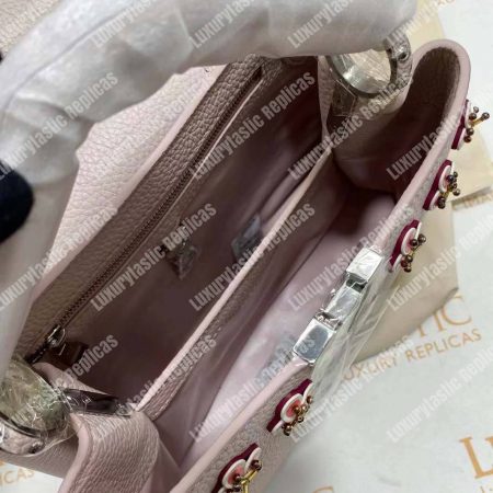 LV Capucines BB Taurillon Leather Rose Ballerine - Image 17