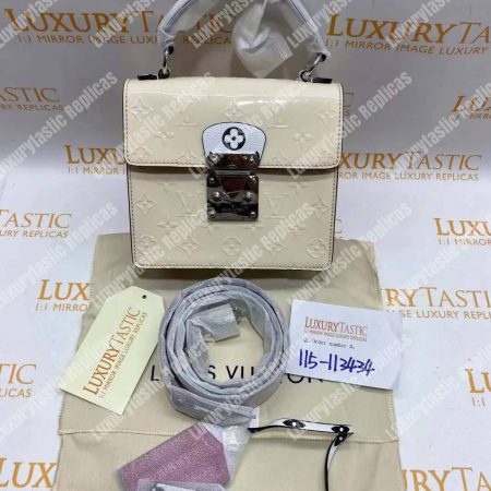 LV Spring Street Monogram Vernis Creme Beige - Image 10