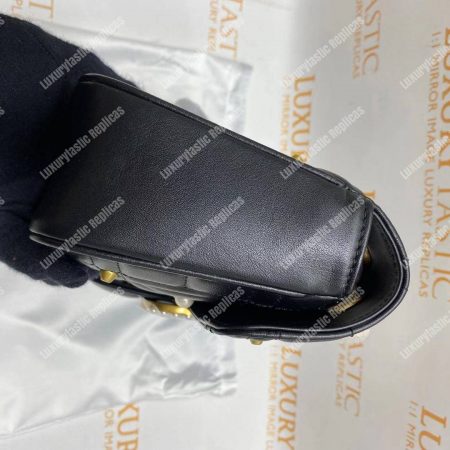 Gucci GG Marmont Small Matelassé Shoulder Bag With Pearls Black - Image 9