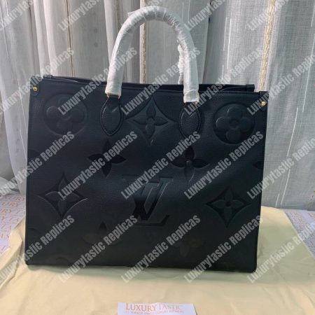 LV Onthego GM Monogram Empreinte Leather Noir - Image 18