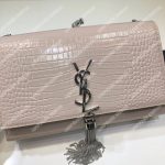 Saint Laurent Saint Laurent Medium Kate Tassel Chain Bag Pink Crocodile