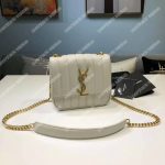 Saint Laurent Vicky Small In Matelassé Patent Leather White