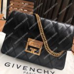 Givenchy Small Gv3 Bag In Diamond Quilted Leather Black