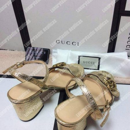 Gucci Marmont GG Metallic Sandals - Image 3