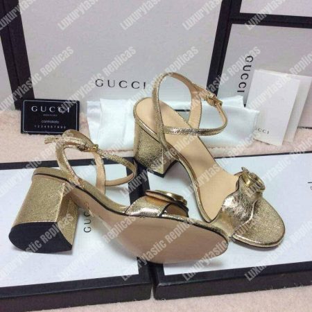 Gucci Marmont GG Metallic Sandals - Image 5